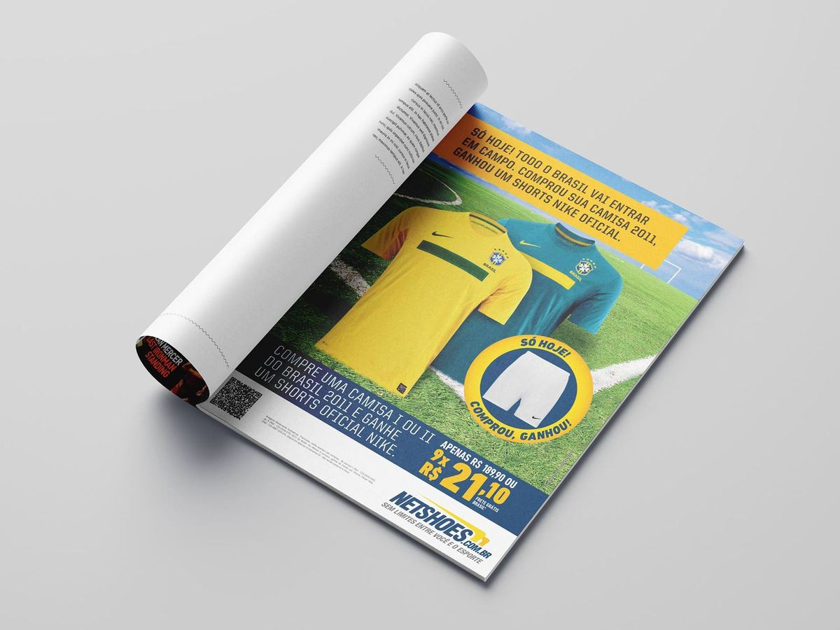 Netshoes — Print ads — design, image retouching, final artwork. Via Estúdio Trilho Design.