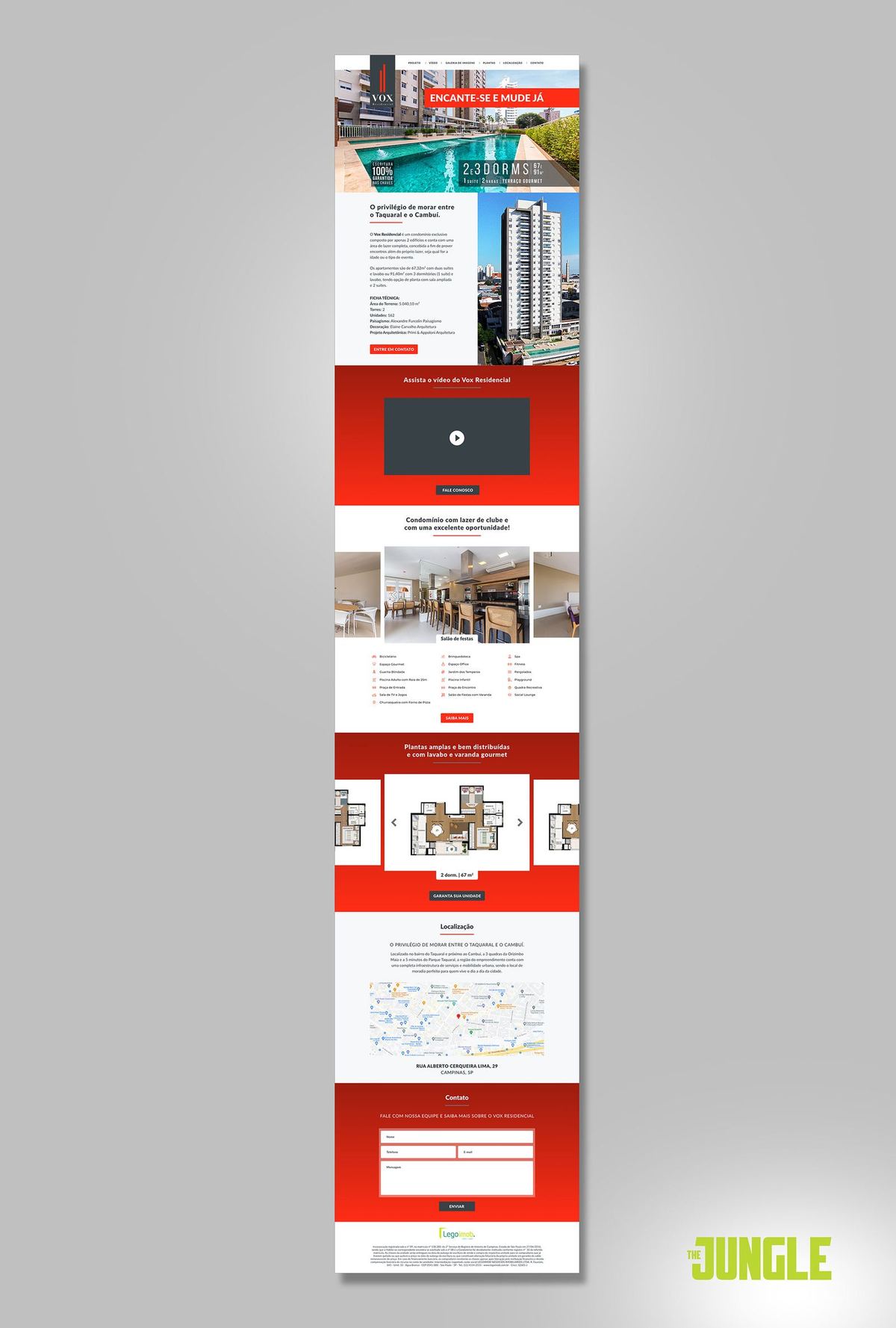 The Jungle Agência — Landing page for Vox Residencial Campinas — design and UI.